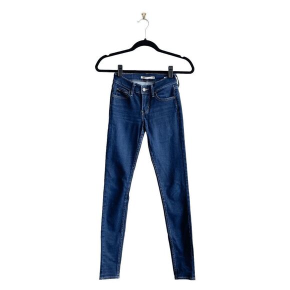 Levi's 710 Women's Stretch Super Skinny Denim Jeans Blue Size 24 - Picture 1 of 9